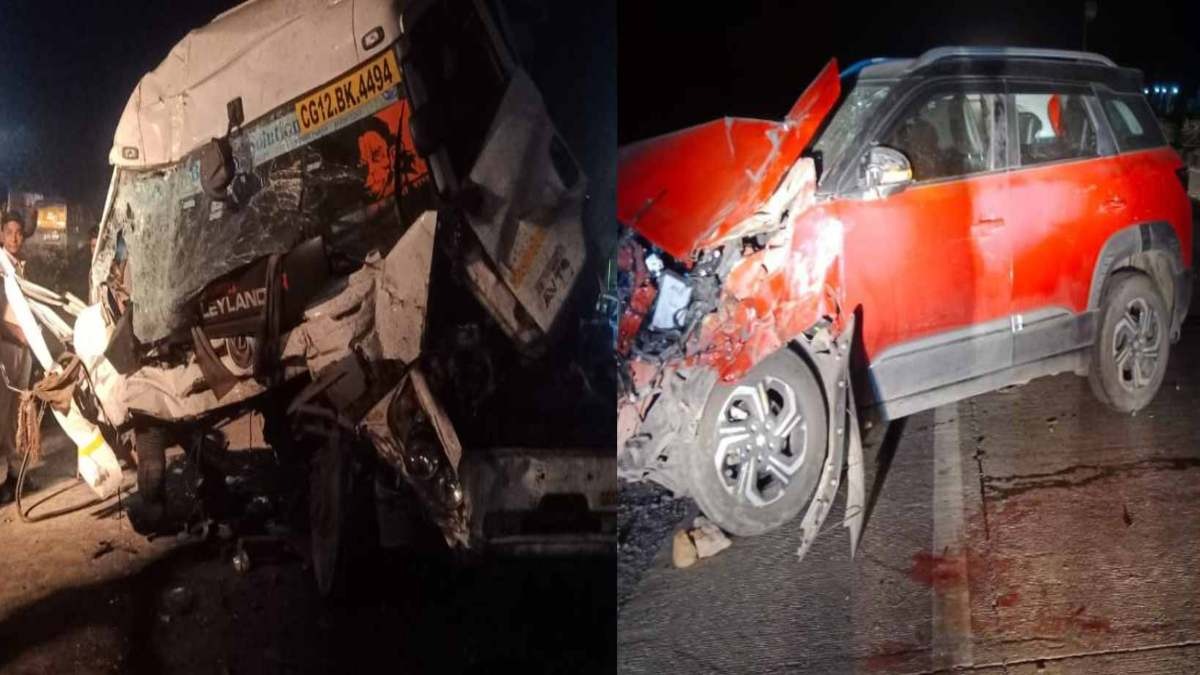 बिलासपुर-अंबिकापुर नेशनल हाईवे पर दो वाहनों के बीच जोरदार टक्कर, ट्रेलर के उड़े परखच्चे, ड्राइवर की मौत