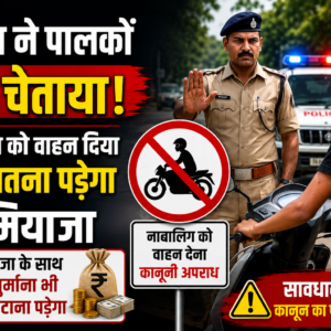 पुलिस का अलर्ट: नाबालिग को वाहन देने वाले पालकों पर होगी कड़ी कार्रवाई, सजा और जुर्माना दोनों